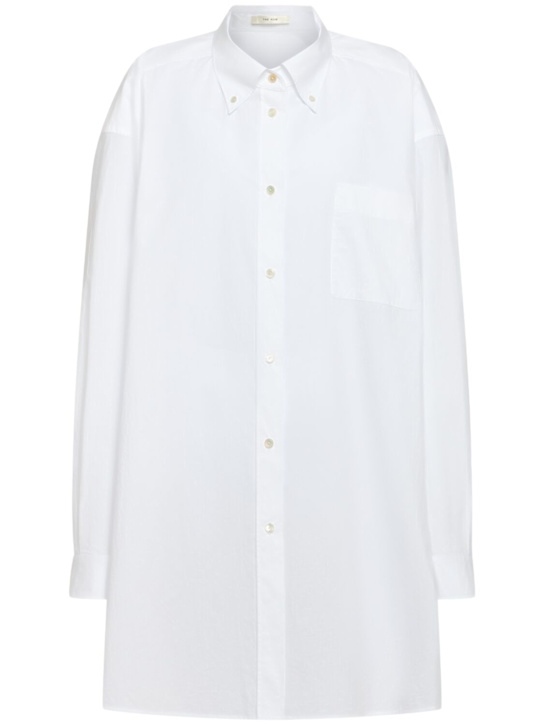 The Row: Victoria oversize cotton poplin shirt - White - women_0 | Luisa Via Roma
