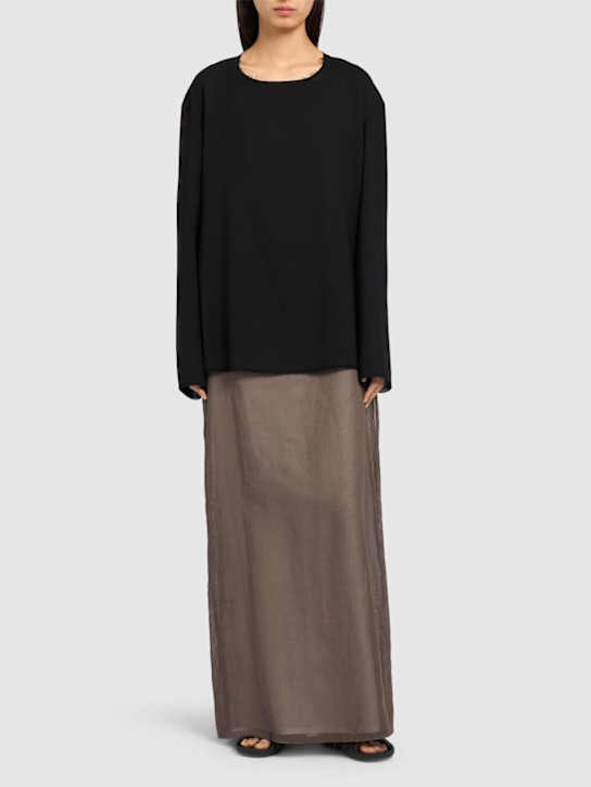 The Row: Cattaleya soft wool tailoring top - Black - women_1 | Luisa Via Roma