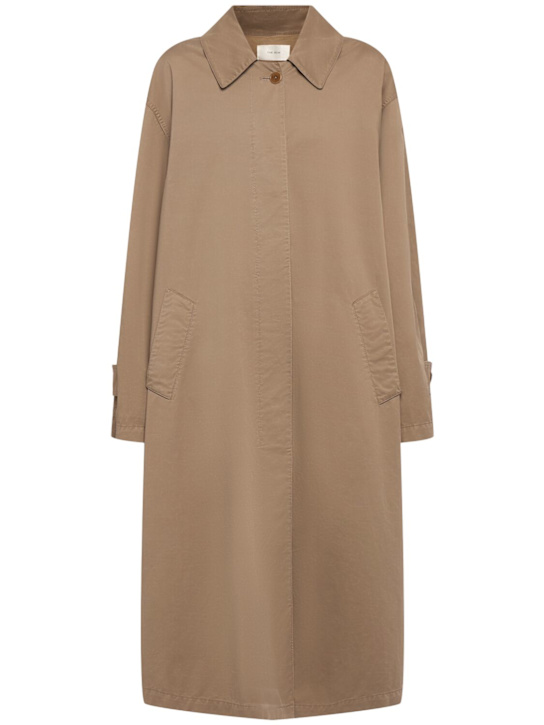 The Row: Rocco long gabardine trench coat - women_0 | Luisa Via Roma