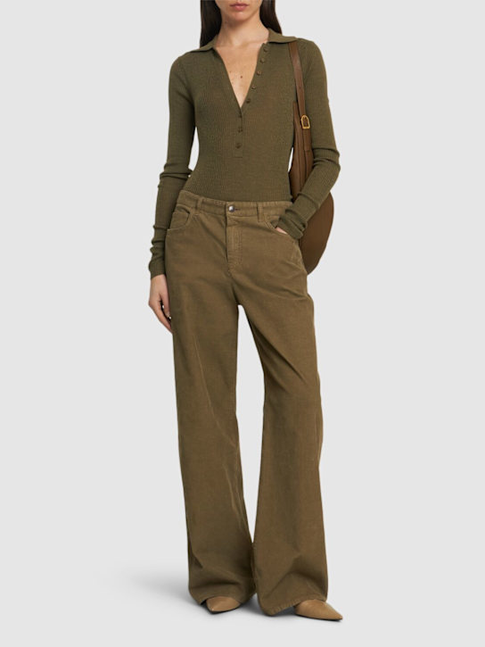 The Frankie Shop: Solana wool blend polo bodysuit - women_1 | Luisa Via Roma