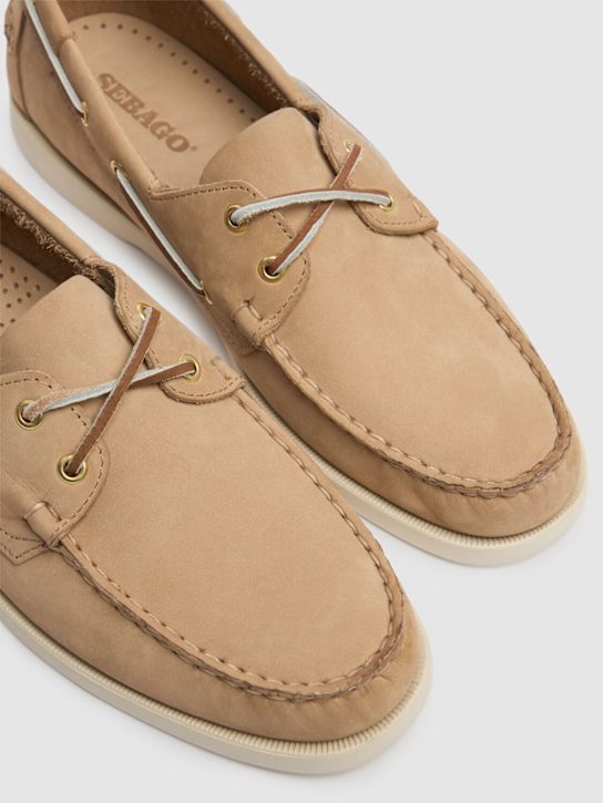 Sebago: Dockside Portland nubuck loafers - Brown - men_3 | Luisa Via Roma