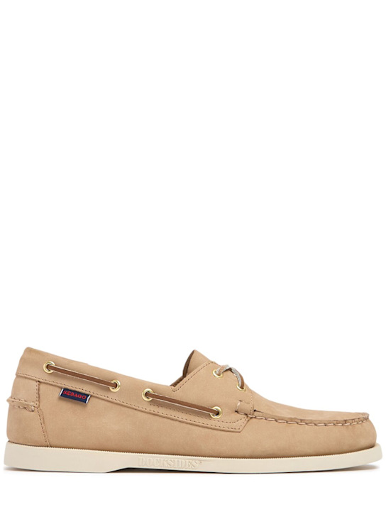 Sebago: Dockside Portland nubuck loafers - Brown - men_0 | Luisa Via Roma