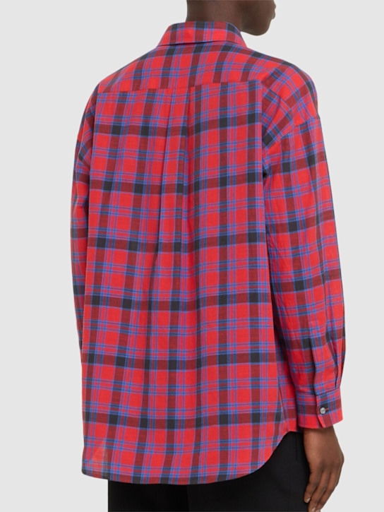 The Row: Lancaster checked cotton shirt - Red/Blue - men_2 | Luisa Via Roma