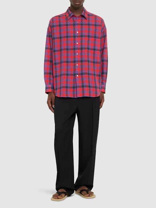 The Row: Lancaster checked cotton shirt - Red/Blue - men_1 | Luisa Via Roma