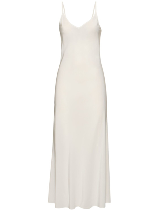 MM6 Maison Margiela: Silk crepe mini dress - White - women_0 | Luisa Via Roma