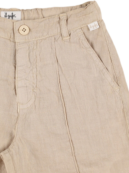 Il Gufo: Linen shirt & shorts - Beige - kids-boys_2 | Luisa Via Roma