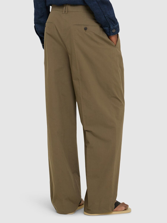 The Row: Silas cotton pleated pants - Khaki - men_2 | Luisa Via Roma