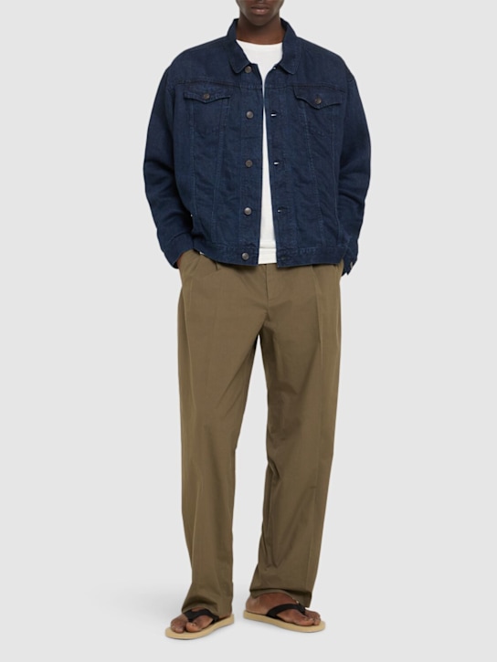 The Row: Silas cotton pleated pants - Khaki - men_1 | Luisa Via Roma