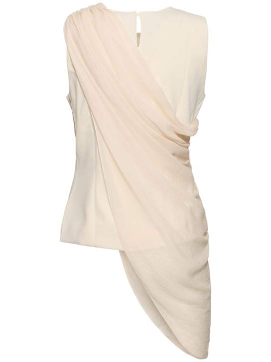 Abadia: Ray draped scarf top - Cream - women_3 | Luisa Via Roma
