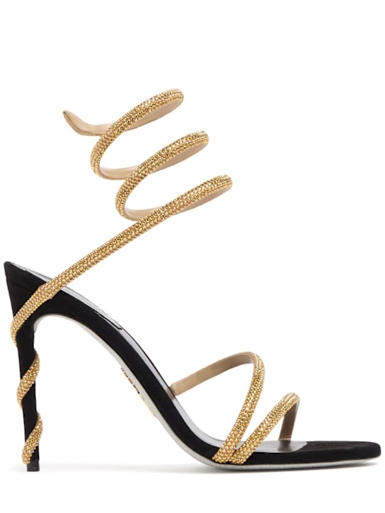 René Caovilla: 105mm Satin & crystal high heel sandals - women_0 | Luisa Via Roma