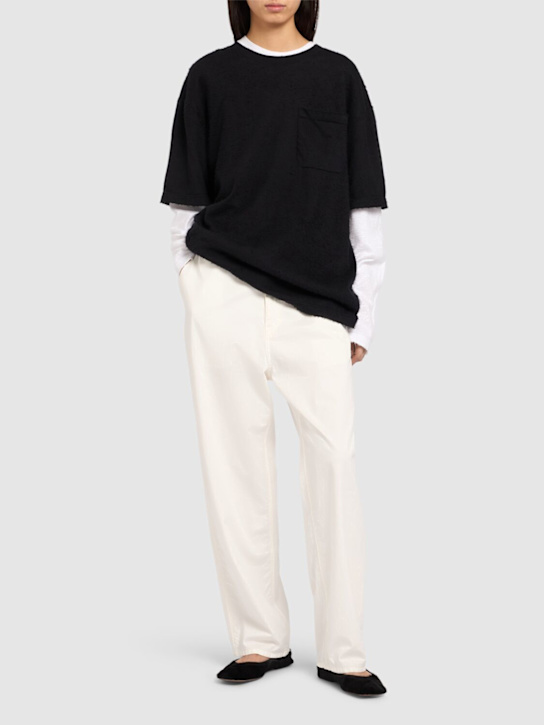 The Row: Kaddy short sleeve cotton t-shirt - Black - women_1 | Luisa Via Roma