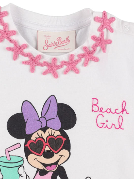 Mc2 Saint Barth: Beach Girls コットンジャージーTシャツ - kids-girls_1 | Luisa Via Roma
