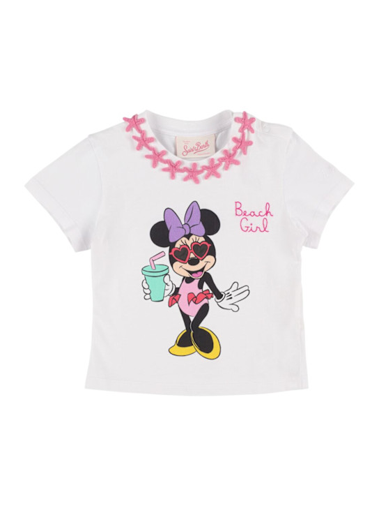 Mc2 Saint Barth: Beach Girls コットンジャージーTシャツ - kids-girls_0 | Luisa Via Roma