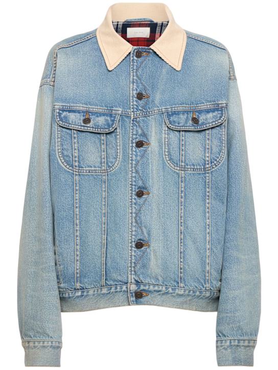 The Row: Jorelle denim jacket - Light Blue - women_0 | Luisa Via Roma
