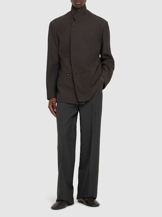 Bally: Wool blend pants - Grey - men_1 | Luisa Via Roma