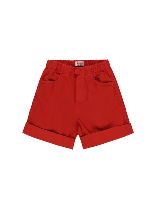 Il Gufo: Cotton gabardine shorts - Red - kids-boys_0 | Luisa Via Roma