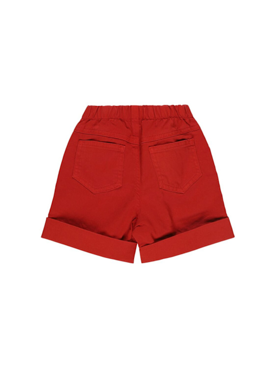 Il Gufo: Cotton gabardine shorts - Red - kids-boys_1 | Luisa Via Roma
