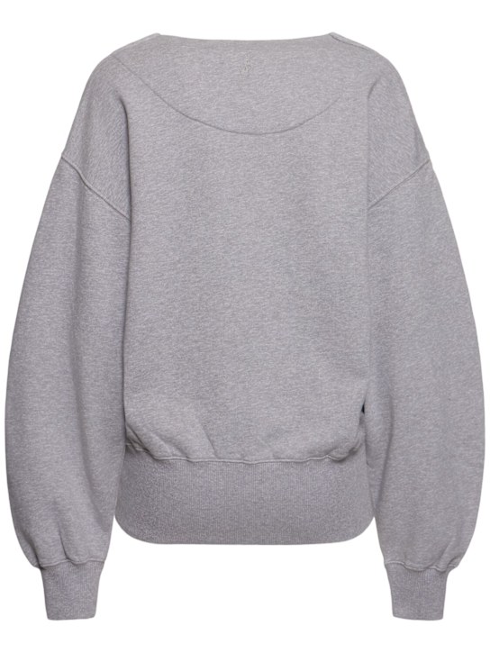 JW Anderson: Rounded cotton wrap sweatshirt - Grey - women_3 | Luisa Via Roma