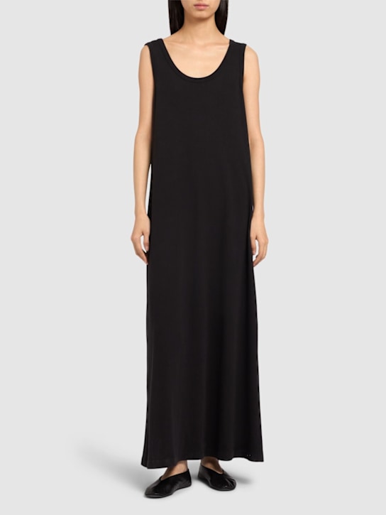 The Row: Tetzi heavy cotton long dress - Black - women_1 | Luisa Via Roma