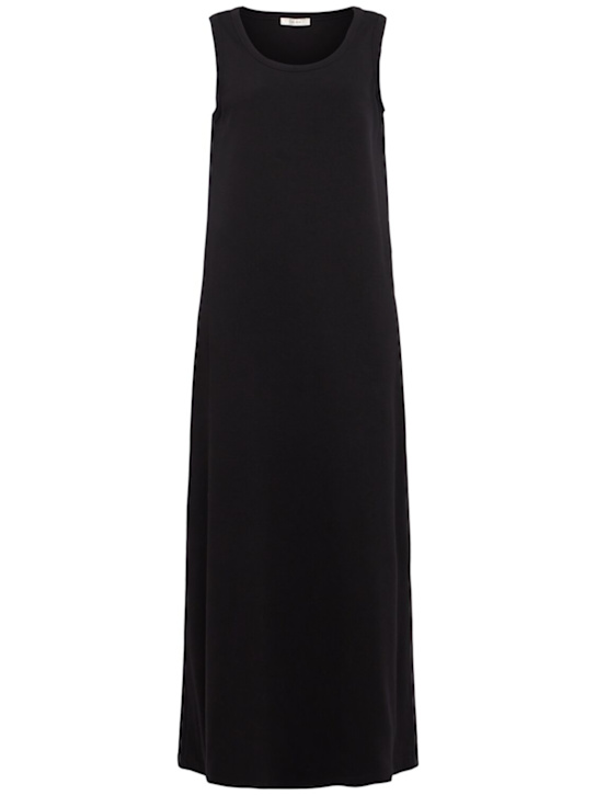 The Row: Tetzi heavy cotton long dress - Black - women_0 | Luisa Via Roma