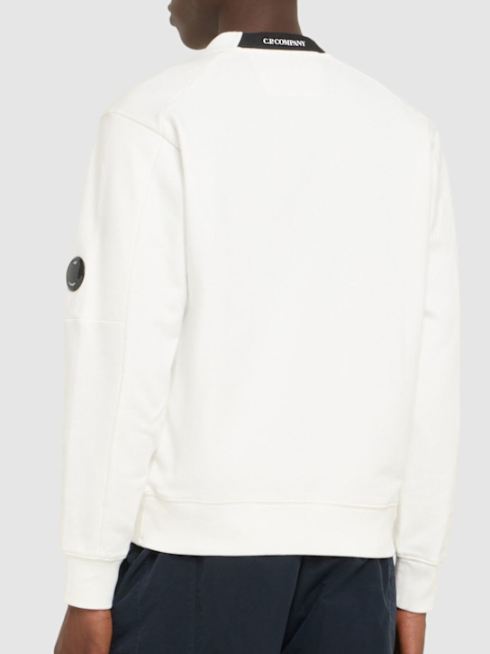 C.P. Company: Diagonal raised fleece lens sweatshirt - Gauze White - men_2 | Luisa Via Roma