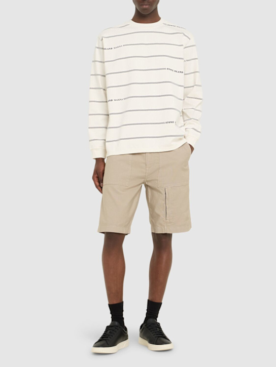 Stone Island: Crewneck striped sweatshirt - men_1 | Luisa Via Roma