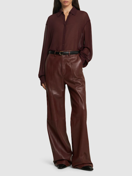 The Frankie Shop: Peri long sleeve georgette shirt - women_1 | Luisa Via Roma