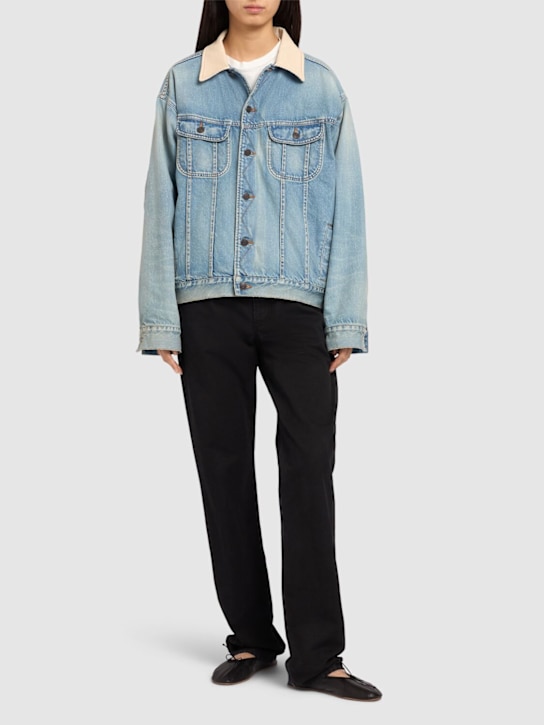 The Row: Jorelle denim jacket - Light Blue - women_1 | Luisa Via Roma