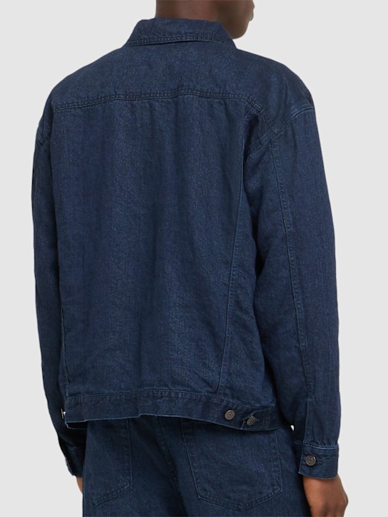 The Row: Seb linen jacket - Dark Indigo - men_2 | Luisa Via Roma