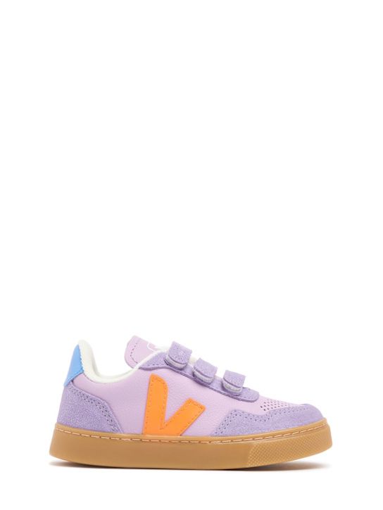 Veja X The Campamento: Sneakers à scratch en cuir  O.T V-90 - Lilas - kids-girls_0 | Luisa Via Roma