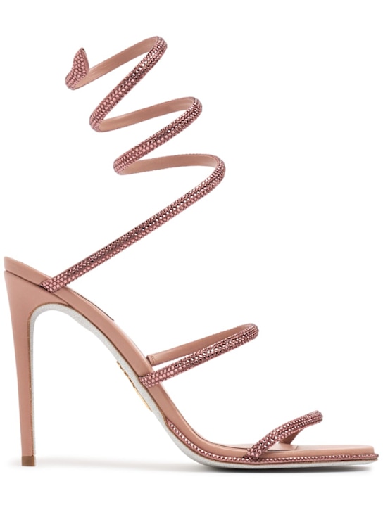 René Caovilla: Sandali in pelle con decorazioni 105mm - Blush - women_0 | Luisa Via Roma