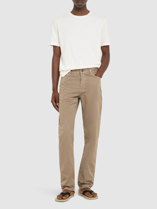 The Row: Carlisle cotton jeans - Taupe - men_1 | Luisa Via Roma