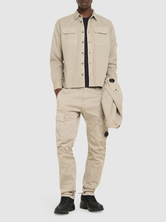 C.P. Company: Organic gabardine lens shirt - Vintage Khaki - men_1 | Luisa Via Roma