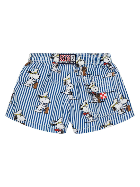 Mc2 Saint Barth: Snoopy print nylon swim shorts - Blue/White - kids-boys_1 | Luisa Via Roma