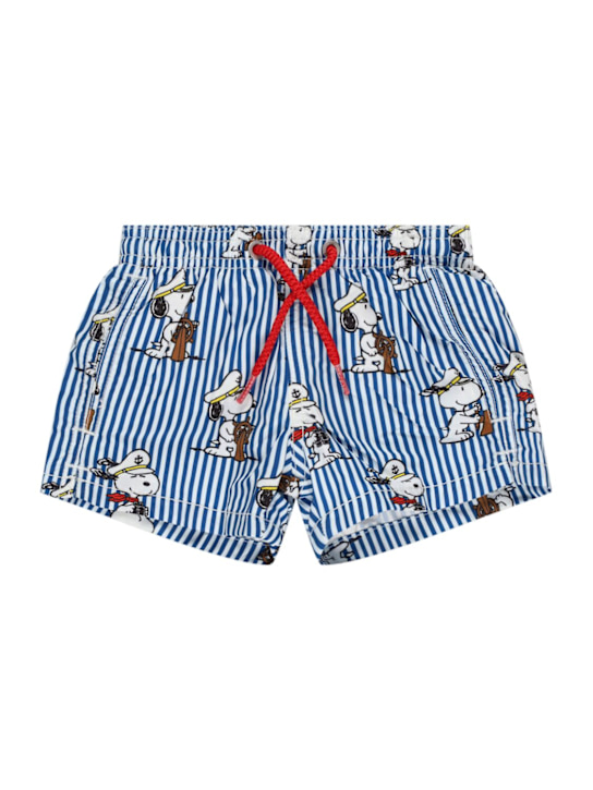 Mc2 Saint Barth: Snoopy print nylon swim shorts - Blue/White - kids-boys_0 | Luisa Via Roma