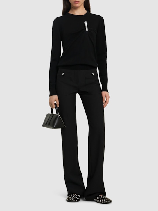 Coperni: Washing clip knit crewneck sweater - Black - women_1 | Luisa Via Roma