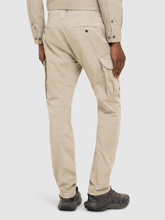 C.P. Company: Sateen stretch cargo lens pants - Vintage Khaki - men_2 | Luisa Via Roma