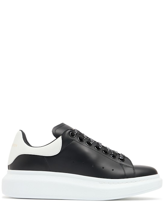McQueen: Oversized leather sneakers - Black/White - men_0 | Luisa Via Roma