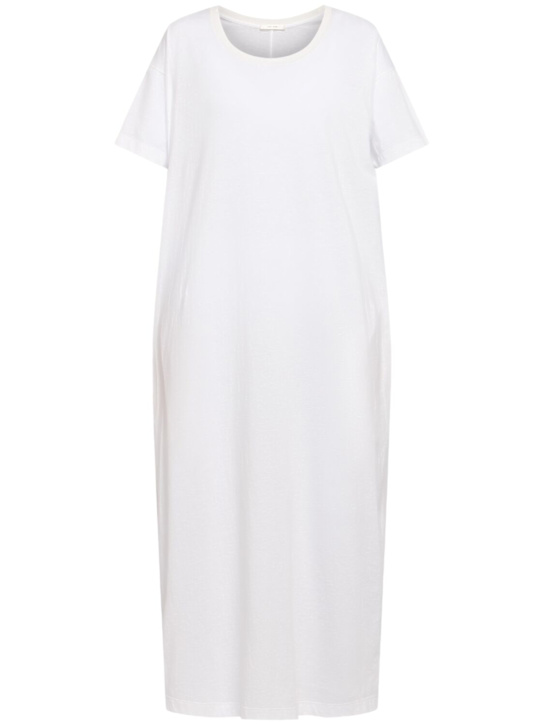 The Row: Rakira short sleeve cotton midi dress - White - women_0 | Luisa Via Roma