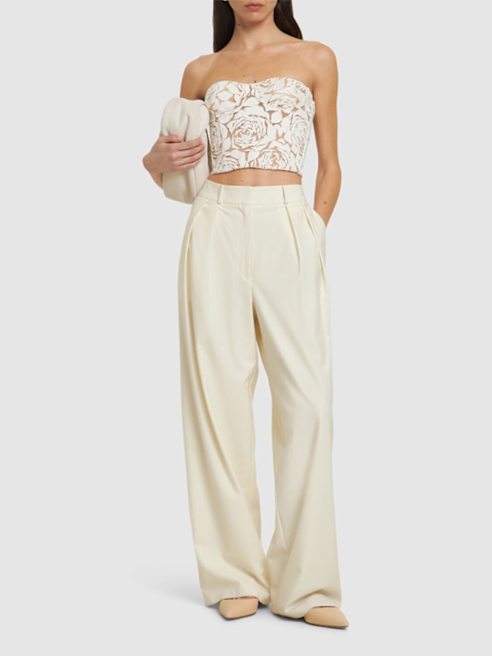 Ermanno Scervino: Flower embroidered cotton blend top - White - women_1 | Luisa Via Roma