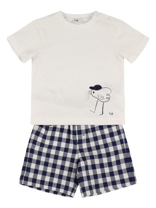 Il Gufo: コットンシアサッカーTシャツ＆ショートパンツ - kids-boys_0 | Luisa Via Roma
