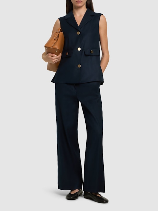 Caroline linen blend vest - Thumbnail 2