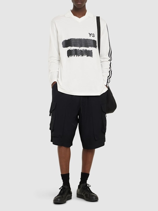 Y-3: Shorts in rytwill - Nero - men_1 | Luisa Via Roma