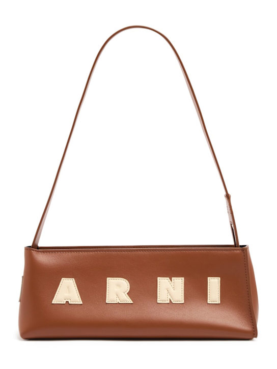 Marni: Museo hobo leather shoulder bag - Mocha/Ivory - women_0 | Luisa Via Roma