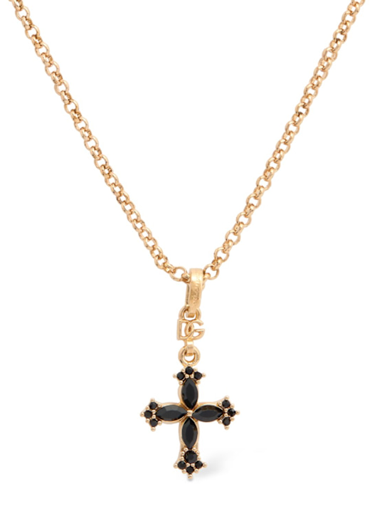 Dolce&Gabbana: Plated cross pendant necklace - women_0 | Luisa Via Roma