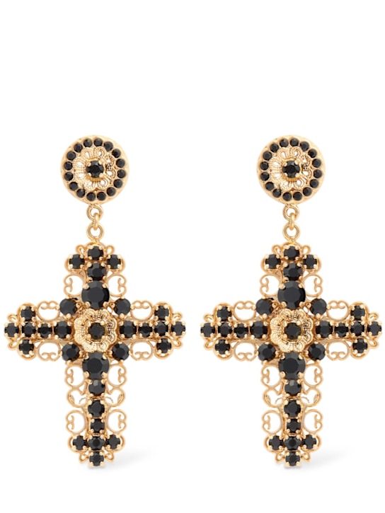 Dolce&Gabbana: Cross pendant earrings - women_0 | Luisa Via Roma