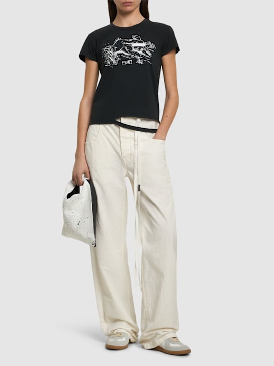 MM6 Maison Margiela: Cotton jersey t-shirt - women_1 | Luisa Via Roma