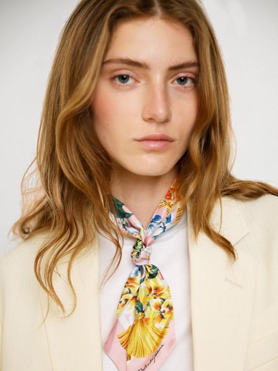 Dolce&Gabbana: Printed silk twill bandeau scarf - women_1 | Luisa Via Roma