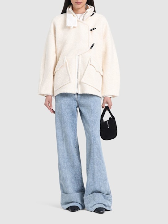 GANNI: Wool blend bouclé jacket - women_1 | Luisa Via Roma