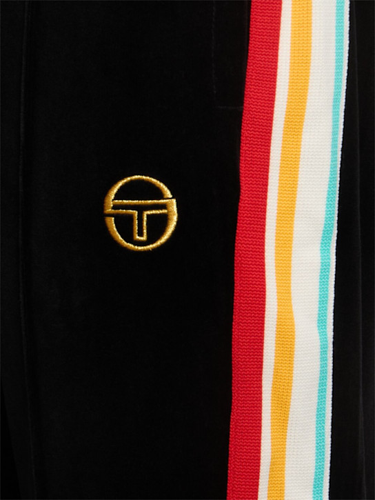 Sergio Tacchini: Slice velour track pants - Black - men_4 | Luisa Via Roma